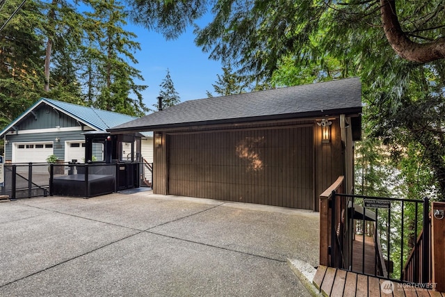 garage with a gate