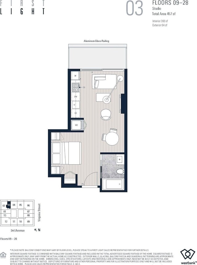 300 Virginia St Unit 803, Seattle, WA 98101 - floor plan