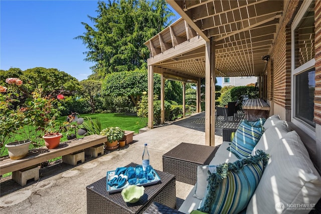 6743 40th Ave SW, Seattle, WA 98136 - view of patio / terrace featuring an outdoor hangout area