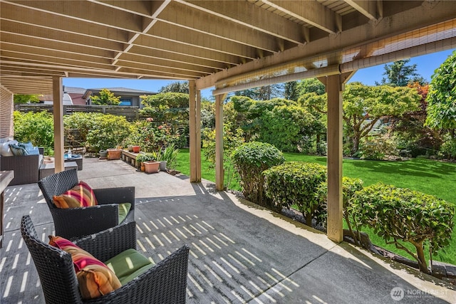 6743 40th Ave SW, Seattle, WA 98136 - view of patio / terrace with an outdoor living space