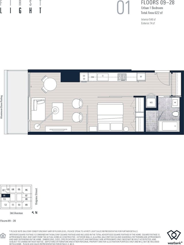 300 Virginia St Unit 2701, Seattle, WA 98101 - floor plan
