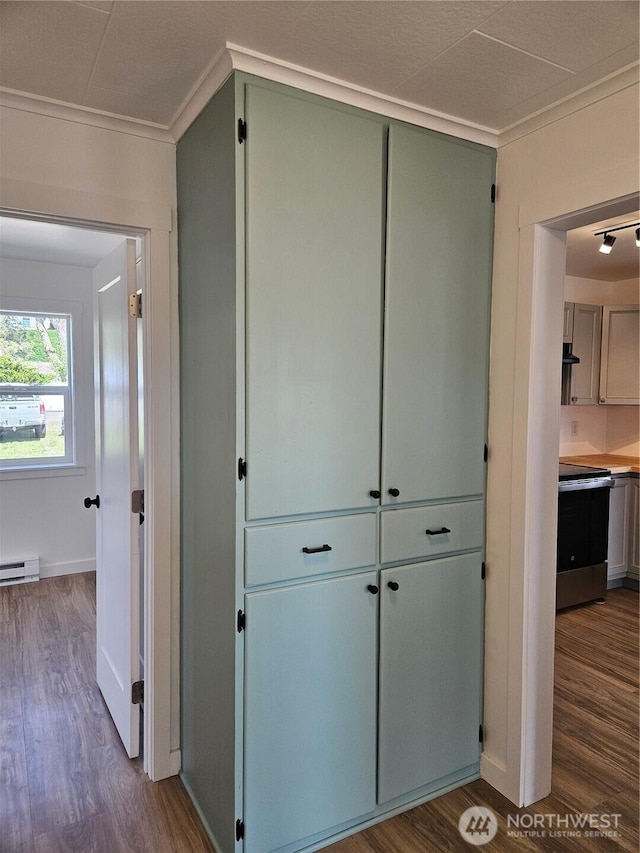 closet featuring a baseboard heating unit