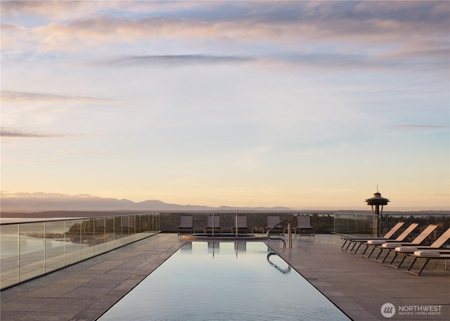pool with a patio
