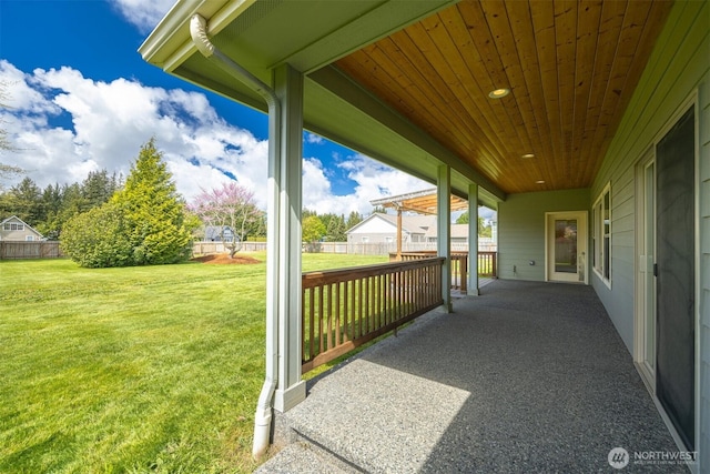 view of patio / terrace with fence
