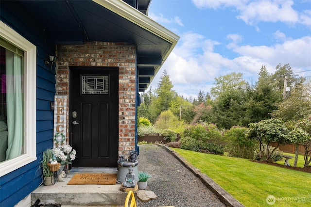 4130 Lakeway Dr, Bellingham, WA 98229 - entrance to property with a yard and brick siding