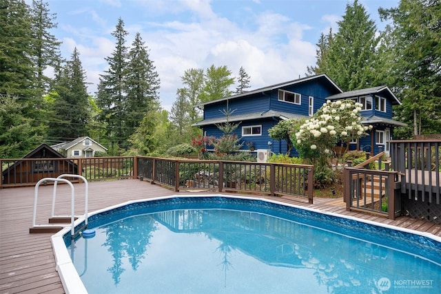 4130 Lakeway Dr, Bellingham, WA 98229 - outdoor pool with a wooden deck