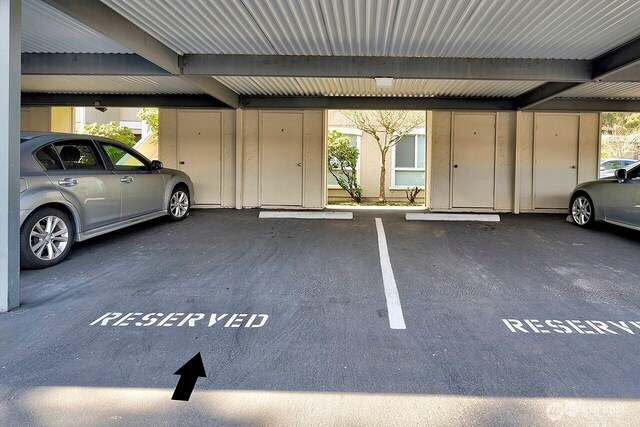 view of covered parking lot