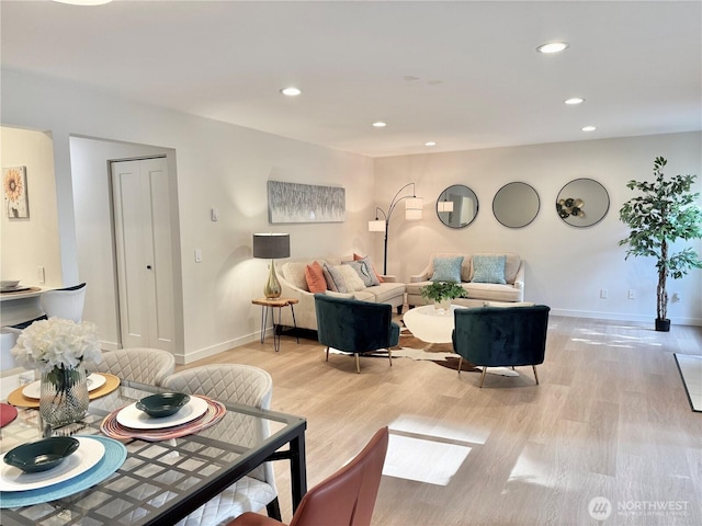 10221 NE 16th St Unit H5, Bellevue, WA 98004 - living area featuring recessed lighting, baseboards, and light wood-style floors