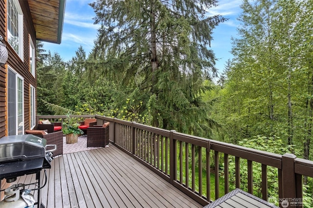 17613 Butler Rd, Snohomish, WA 98290 - wooden deck with a grill and an outdoor living space