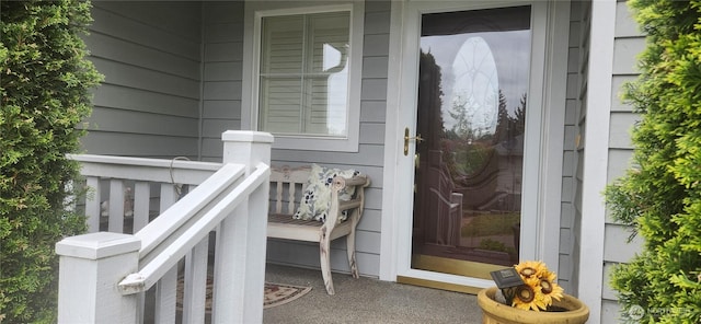 view of doorway to property