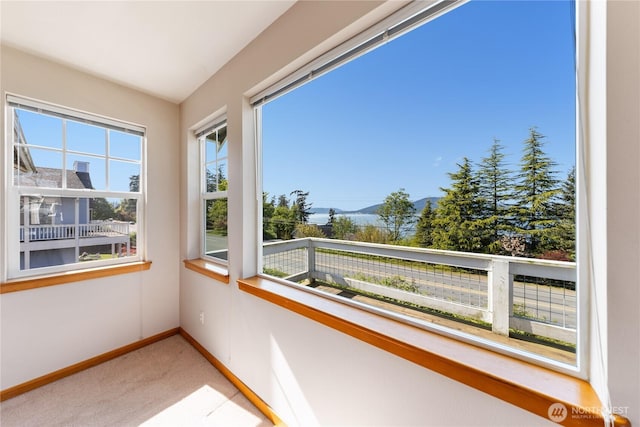 balcony with a mountain view