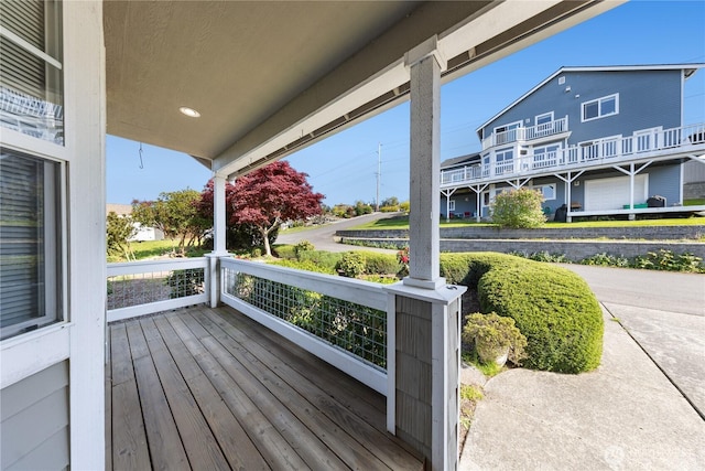 wooden deck featuring a porch