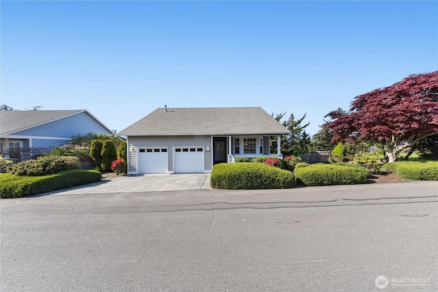 single story home with a garage and driveway