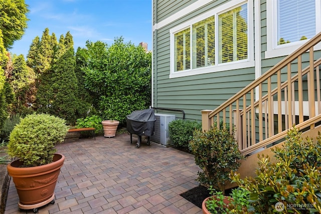 view of patio with area for grilling