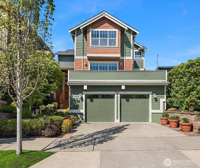 view of front of house featuring a garage and driveway