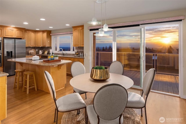 5310 143rd Ave SE, Bellevue, WA 98006 - dining area with light wood-style flooring and recessed lighting