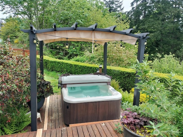 21926 Vashon Hwy SW, Vashon, WA 98070 - wooden terrace with a hot tub