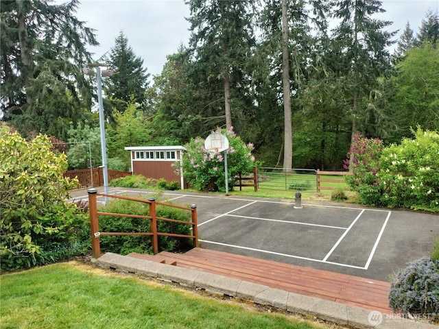 21926 Vashon Hwy SW, Vashon, WA 98070 - view of basketball court featuring fence and basketball hoop