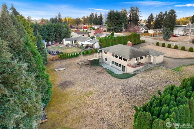 drone / aerial view featuring a residential view