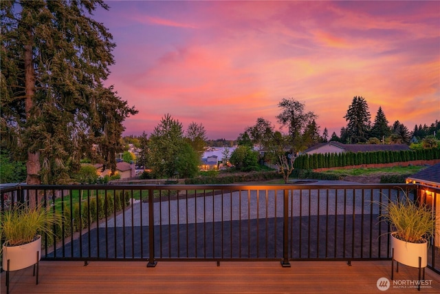 view of deck at dusk