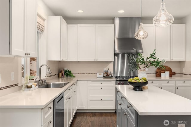 325 6th Ave S, Kirkland, WA 98033 - kitchen with a sink, light countertops, tasteful backsplash, and stainless steel dishwasher