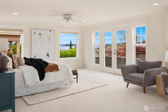 325 6th Ave S, Kirkland, WA 98033 - carpeted bedroom featuring access to outside, recessed lighting, multiple windows, and french doors