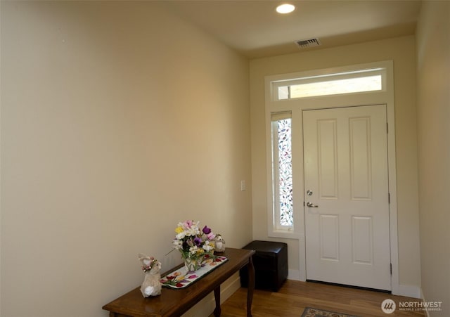 71 Lillian Ridge Dr, Sequim, WA 98382 - entrance foyer with a wealth of natural light, wood finished floors, recessed lighting, and baseboards