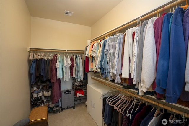 71 Lillian Ridge Dr, Sequim, WA 98382 - walk in closet featuring carpet and visible vents