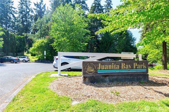 view of community sign