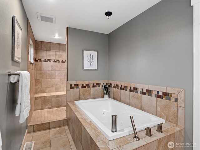 17111 NE 5th St, Bellevue, WA 98008 - bathroom with a whirlpool tub and a walk in shower