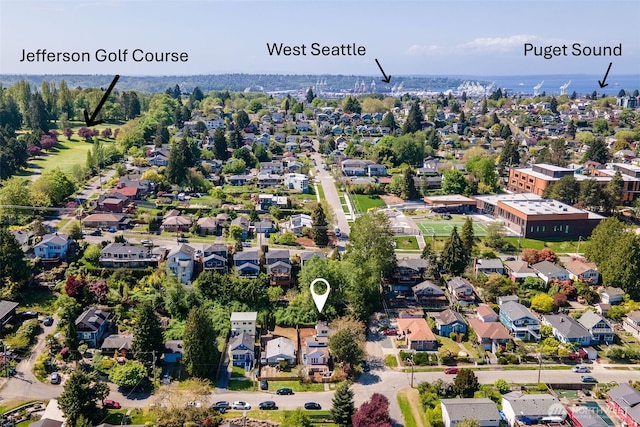 bird's eye view with a residential view