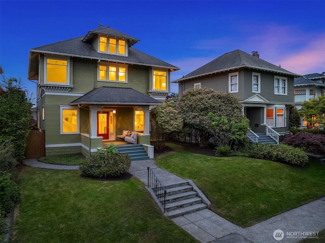 traditional style home with a porch