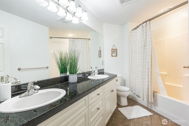 16653 SE 69th Way, Bellevue, WA 98006 - full bath with toilet, shower / bath combo with shower curtain, and double vanity
