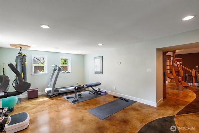 16653 SE 69th Way, Bellevue, WA 98006 - exercise room with recessed lighting and baseboards