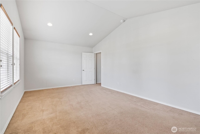 710 122nd Avenue Ct E, Edgewood, WA 98372 - carpeted empty room featuring recessed lighting, baseboards, vaulted ceiling, and a healthy amount of sunlight
