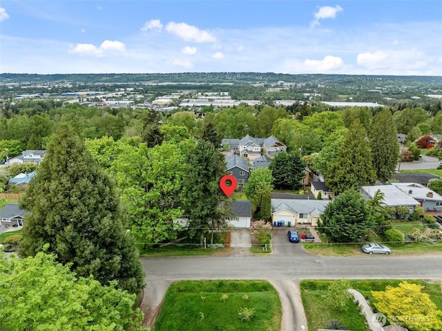 bird's eye view with a residential view