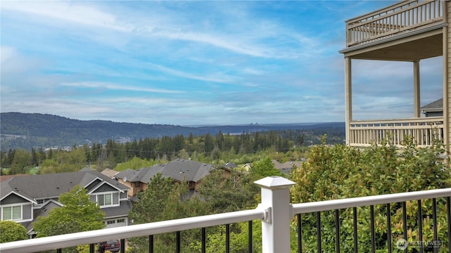 view of mountain feature with a residential view