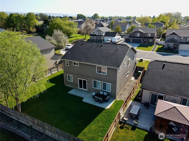 bird's eye view featuring a residential view