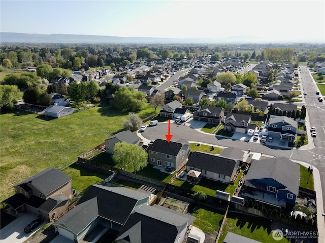 bird's eye view featuring a residential view