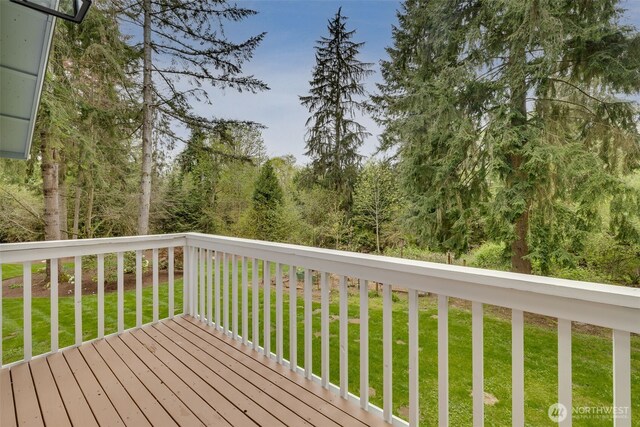 deck with a yard