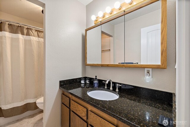 15304 SE 296th St, Kent, WA 98042 - bathroom with toilet, curtained shower, and vanity
