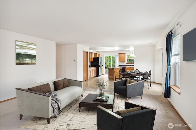 121 George Leslie Dr, Port Ludlow, WA 98365 - living area featuring light carpet and baseboards