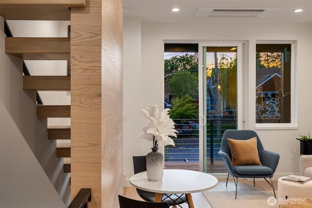 interior space with visible vents and recessed lighting