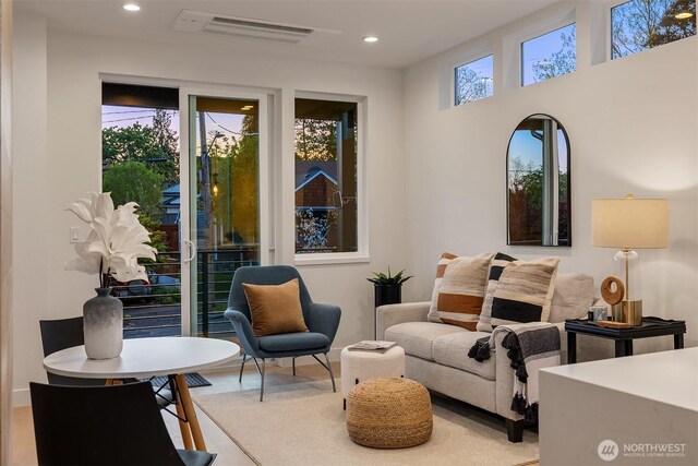 interior space featuring recessed lighting and visible vents