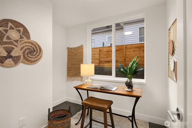 office area with baseboards