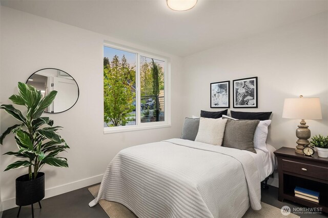 bedroom with baseboards