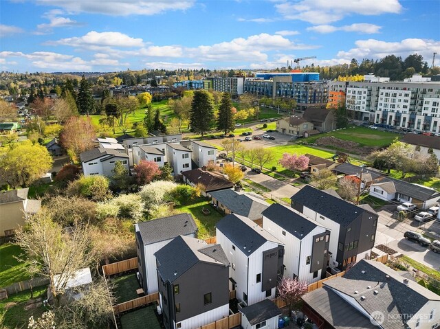 drone / aerial view featuring a residential view