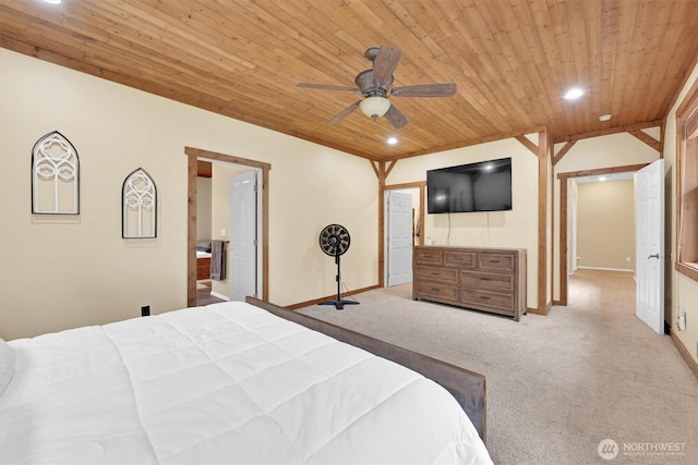 17132 156th Ln SE, Yelm, WA 98597 - bedroom with carpet floors, recessed lighting, baseboards, and wood ceiling