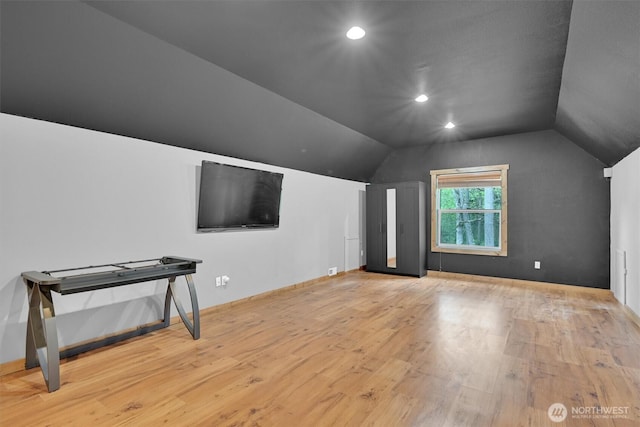 17132 156th Ln SE, Yelm, WA 98597 - additional living space featuring wood finished floors, recessed lighting, baseboards, and lofted ceiling