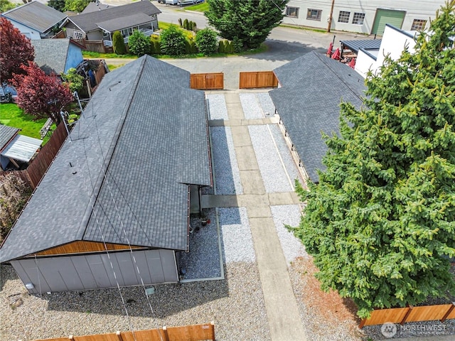aerial view featuring a residential view